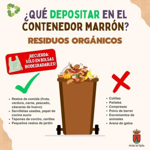 Qué depositar en el contenedor marrón 