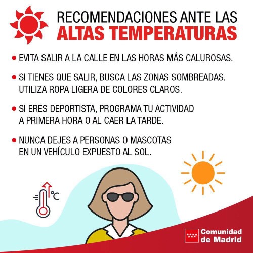 Recomendaciones ante las altas temperaturas