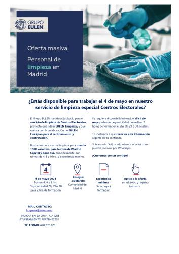 Oferta de empleo para el 4 de mayo