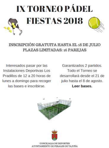 IX Torneo de Padel Fiestas 2018