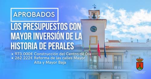 Perales de Tajuña aprueba los Presupuestos Municipales con mayor inversión de su historia