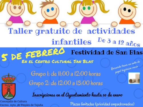 Taller gratuito de actividades infantiles